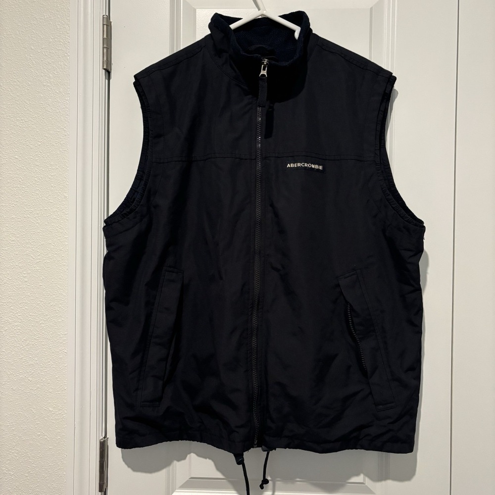Abercrombie & Fitch Vintage Vest Mens Med Blue  Zip‎ Up Jacket Hiking Casual Y2K